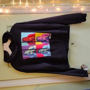 Women's Poetic Justice Tupac Shakur 2Pac black hoodie size L